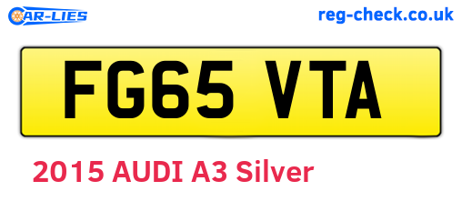 FG65VTA are the vehicle registration plates.