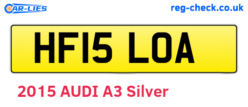 HF15LOA are the vehicle registration plates.