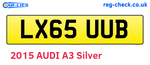 LX65UUB are the vehicle registration plates.