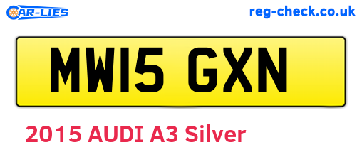 MW15GXN are the vehicle registration plates.