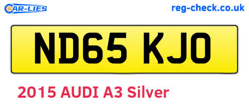 ND65KJO are the vehicle registration plates.