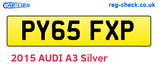 PY65FXP are the vehicle registration plates.