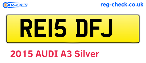 RE15DFJ are the vehicle registration plates.