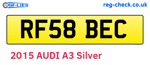 RF58BEC are the vehicle registration plates.