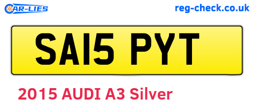 SA15PYT are the vehicle registration plates.