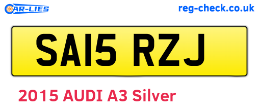 SA15RZJ are the vehicle registration plates.
