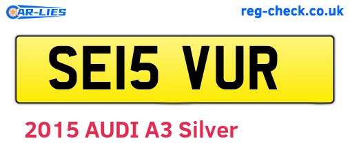 SE15VUR are the vehicle registration plates.