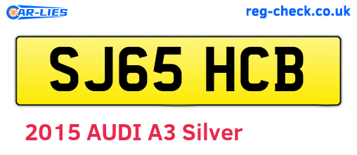 SJ65HCB are the vehicle registration plates.