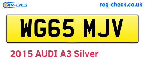 WG65MJV are the vehicle registration plates.