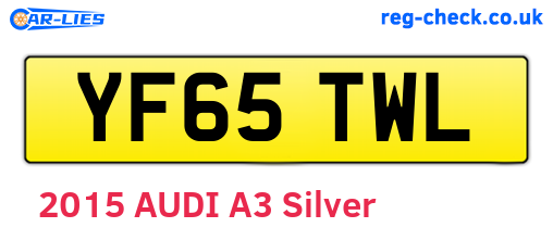YF65TWL are the vehicle registration plates.
