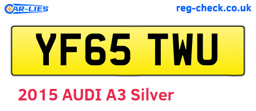YF65TWU are the vehicle registration plates.