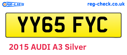 YY65FYC are the vehicle registration plates.