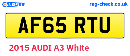AF65RTU are the vehicle registration plates.