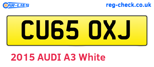 CU65OXJ are the vehicle registration plates.