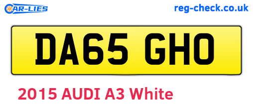 DA65GHO are the vehicle registration plates.