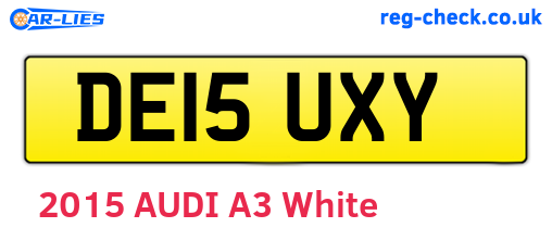 DE15UXY are the vehicle registration plates.