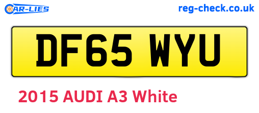 DF65WYU are the vehicle registration plates.