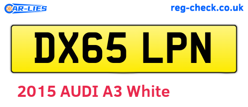DX65LPN are the vehicle registration plates.