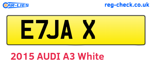 E7JAX are the vehicle registration plates.