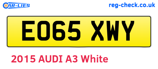 EO65XWY are the vehicle registration plates.