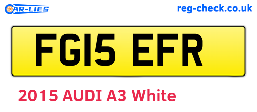 FG15EFR are the vehicle registration plates.