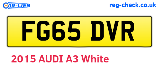 FG65DVR are the vehicle registration plates.