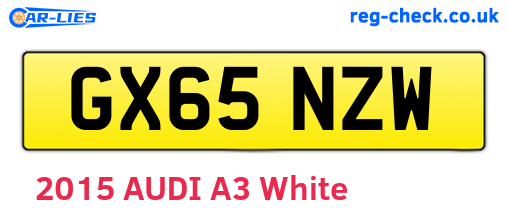 GX65NZW are the vehicle registration plates.