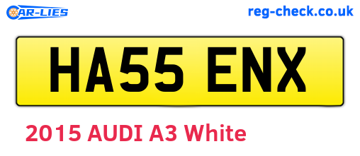 HA55ENX are the vehicle registration plates.