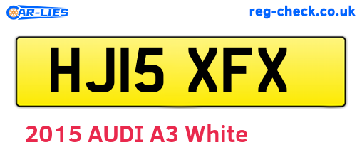 HJ15XFX are the vehicle registration plates.