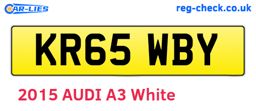 KR65WBY are the vehicle registration plates.