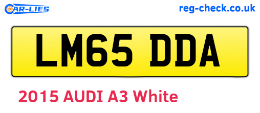 LM65DDA are the vehicle registration plates.