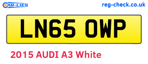 LN65OWP are the vehicle registration plates.