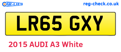 LR65GXY are the vehicle registration plates.