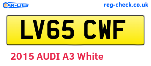 LV65CWF are the vehicle registration plates.