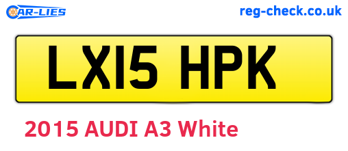 LX15HPK are the vehicle registration plates.