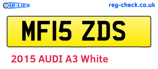 MF15ZDS are the vehicle registration plates.