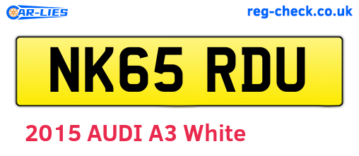NK65RDU are the vehicle registration plates.