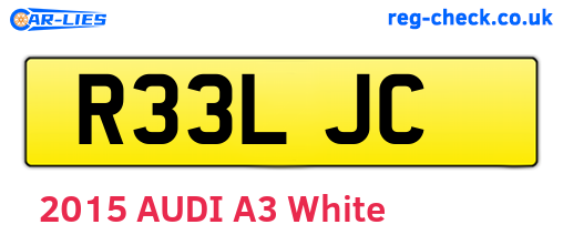 R33LJC are the vehicle registration plates.