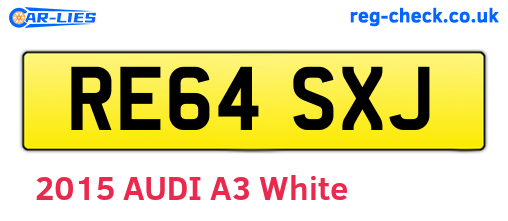 RE64SXJ are the vehicle registration plates.