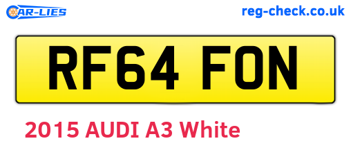 RF64FON are the vehicle registration plates.