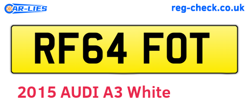 RF64FOT are the vehicle registration plates.