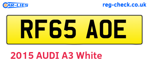 RF65AOE are the vehicle registration plates.