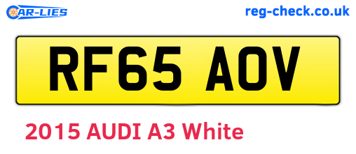 RF65AOV are the vehicle registration plates.