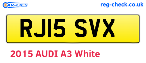 RJ15SVX are the vehicle registration plates.