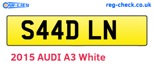 S44DLN are the vehicle registration plates.