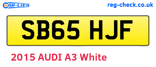 SB65HJF are the vehicle registration plates.