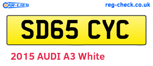 SD65CYC are the vehicle registration plates.