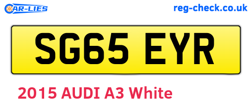 SG65EYR are the vehicle registration plates.