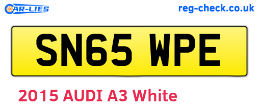 SN65WPE are the vehicle registration plates.