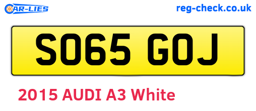 SO65GOJ are the vehicle registration plates.